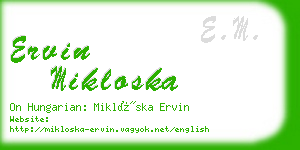 ervin mikloska business card